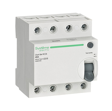 УЗО 4P  40А 300мА A-S 6кА выкл. диф. тока ВДТ SE City9 Set