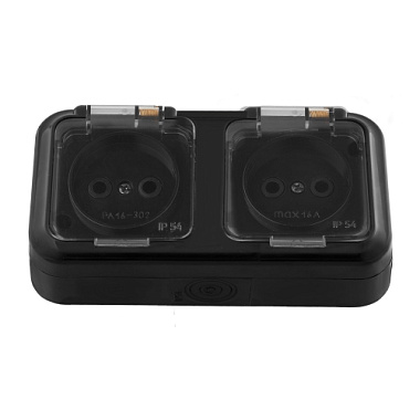 Розетка 2 ОП брызгозащищенная (с крышкой) IP54 Пралеска "БелТИЗ"