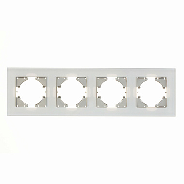 Рамка 4-постовая Gusi Electric Ugra стекло, цвет белый.