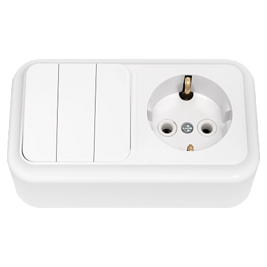 Блок ОП (3кл. + 1роз.с з/к) IP20 Bylectrica Пралеска белый