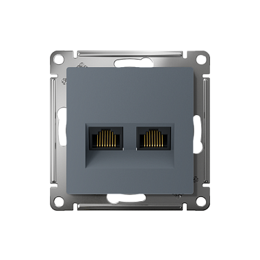 Розетка 1 СП комп. RJ45+RJ45 кат.6а механизм SE AtlasDesign грифель