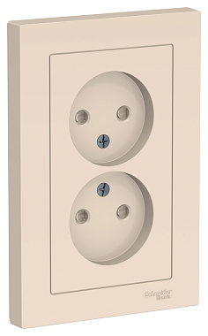 Розетка 2 СП 16А с з/шт SE AtlasDesign бежевый