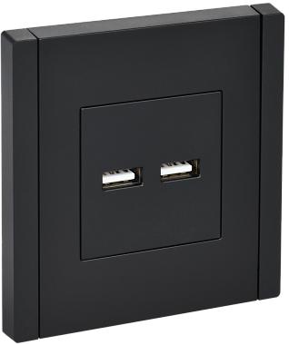 Розетка 1 СП USB А+А 3,1А IEK FP149 Forte&Piano черный