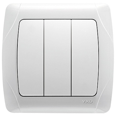 Выключатель 3 СП 10А Viko Carmen белый