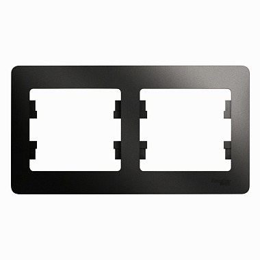 Рамка 2-постовая гориз. SE Glossa антрацит