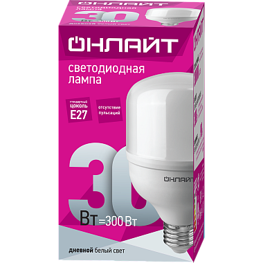 Лампа светодиодная Е27  30Вт 6500К 176-264В цилиндр Онлайт 82 901