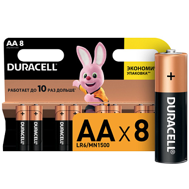 Элемент питания Duracell LR6-8BL BASIC C0037387