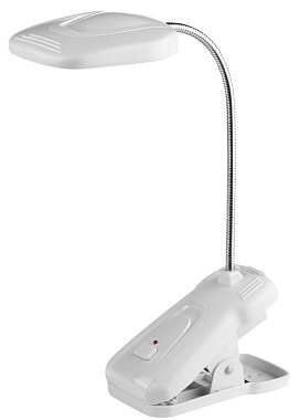 Светильник-прищепка настольный акк ЭРА NLED-420-1,5W-W со светодиодами белый Б0003728