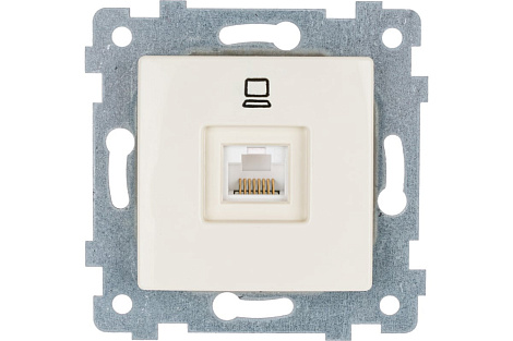 Розетка 1 СП комп. RJ45 механизм Кунцево-Электро Мария слоновая кость