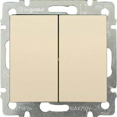 Выключатель 2 СП 10А механизм Legrand Valena слоновая кость