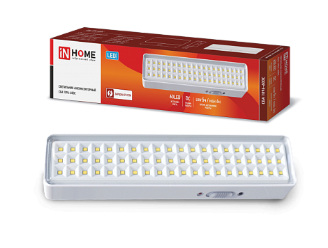 Светильник светодиодный аварийный СБА 1096-60DC 60LED 1.5Ah lithium battery DC IN HOME