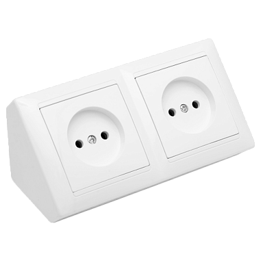 Розетка 2 ОП 16А угловая Bylectrica Стиль белый