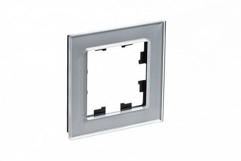 Рамка 1-постовая орг. стекло SE AtlasDesign Nature алюминий