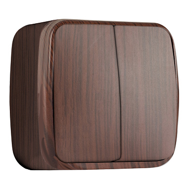 Выключатель 2 ОП 10А EKF Минск тёмное дерево