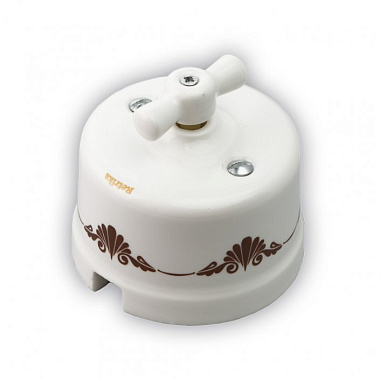 Выключатель 1-кл. проходной Retrika декор коричн. №2