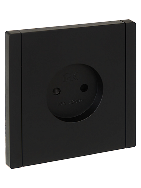 Розетка 1 СП 10А с з/шт IEK FP117 Forte&Piano черный