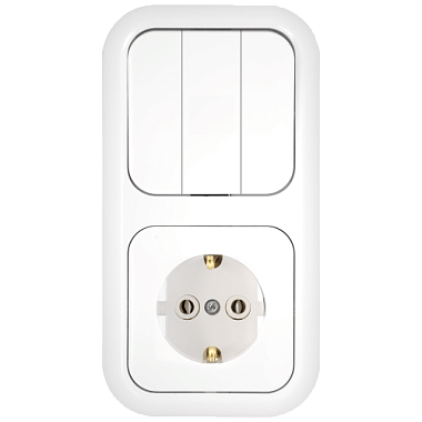 Блок комб. СП (3кл + 1роз с з/к) Bylectrica Гармония белый