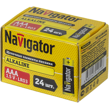 Элемент питания (AAA) щелочной LR03 Alkaline 1,5V Navigator 14 059