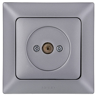 Розетка 1 СП TV проходная/концевая Ne-ad Aras серебро