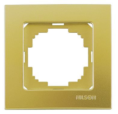 Рамка 1-постовая Nilson Touran Metallic золото