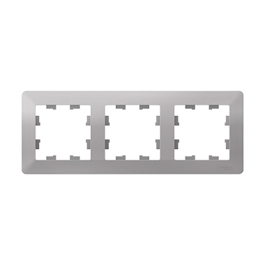 Рамка 3-постовая SE AtlasDesign Air алюминий/дымчатый черный