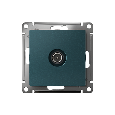 Розетка 1 СП TV проходная 4дБ механизм SE AtlasDesign изумруд