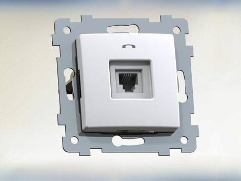 Розетка 1 СП телефонная RJ11 механизм Кунцево-Электро Мария белый