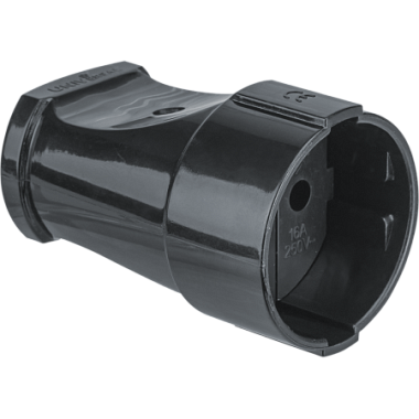 Гнездо штепсельное (розетка переносная) без заземления 10А 250В черный Navigator 61 717