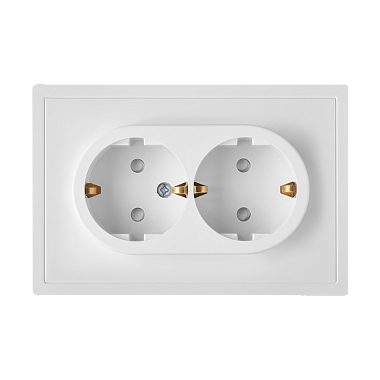 Розетка с заземлением 2 СП 16А Bylectrica Carre белый
