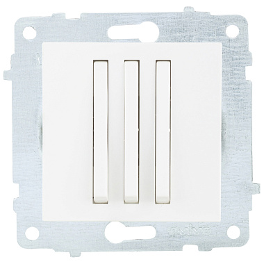 Выключатель 3 СП 10А узкая клавиша механизм Ovivo белый