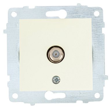 Розетка 1 СП спутник (F-коннектор) механизм Ovivo крем