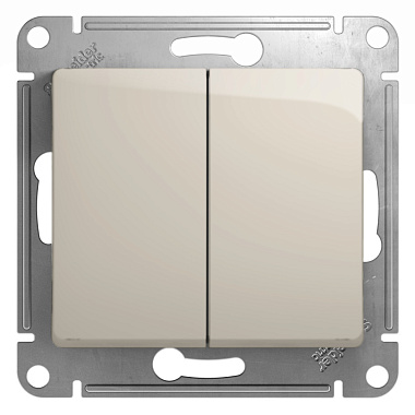 Переключатель 2 СП 10АХ сх.6/2 механизм SE Glossa молочный