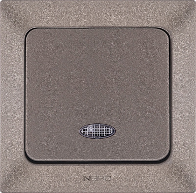 Выключатель 1 СП 10А с подсв. Ne-ad Aras мокко