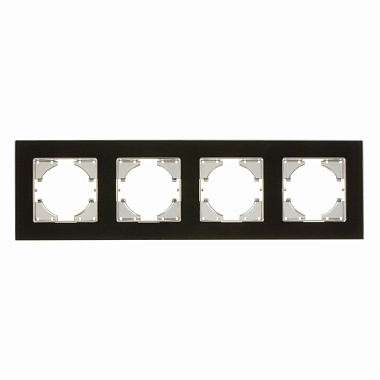 Рамка 4-постовая Gusi Electric Ugra стекло, цвет черный