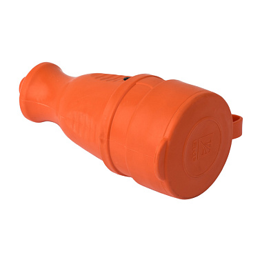 Розетка переносная каучук с з/к с крышкой 16А 230В IP44 EKF PRO оранжевая