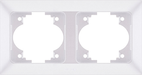 Рамка 2-местная горизонтальная Aras белый жемчуг Ne-ad