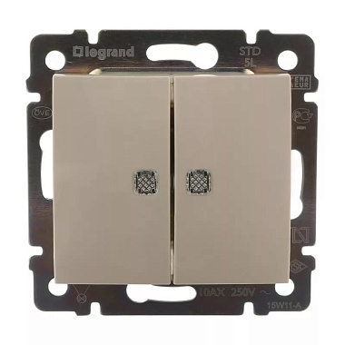 Выключатель 2 СП 10А с подсв. механизм Legrand Valena слоновая кость