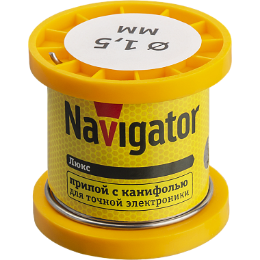 Припой с канифолью ПОС-61, катушка, 1.5 мм, 100 гр Navigator 93 083