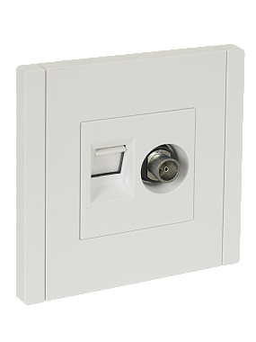 Розетка 1 СП TV+комп.RJ45 кат.6 IEK FP237 Forte&Piano белый