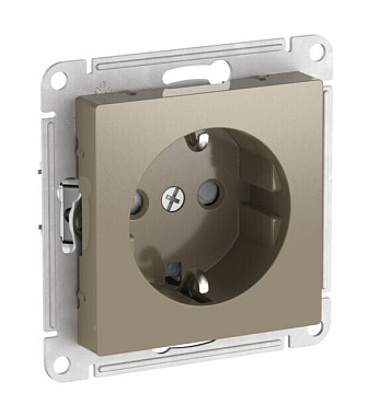 Розетка с заземлением 1 СП 16А с з/шт механизм безвинт. зажим SE AtlasDesign шампань