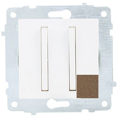 Выключатель 2 СП 10А узкая клавиша механизм Ovivo мокко