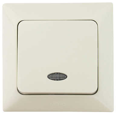 Выключатель 1 СП 10А с подсв. Ne-ad Aras крем