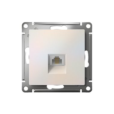 Розетка 1 СП телефонная RJ11 механизм SE AtlasDesign жемчуг