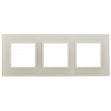 Рамка 3-постовая стекло ЭРА Elegance слоновая кость Б0034507