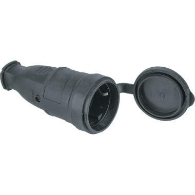 Розетка переносная черная с з/к с крышкой 16А IP44 Navigator 61 369