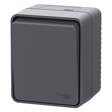 Выключатель 1 ОП IP54 10А кнопочный SE AtlasDesign Profi54 антрацит