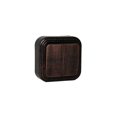 Выключатель 2 ОП  6А БелТИЗ Элект Викинг черный под бронзу