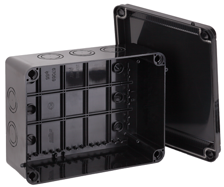 Коробка расп. ОП 300х220х120мм IP65 без вводов Рувинил черный