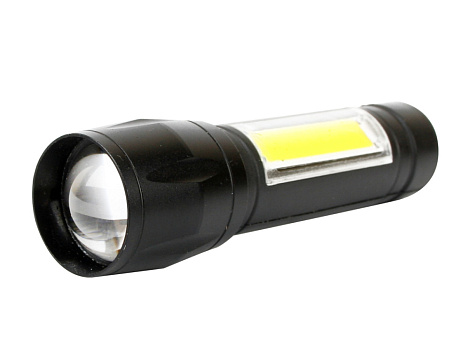 Фонарь аккум. Ultraflash Akku Profi 3,7В, черный, XPE + COB LED, 3 Ватт, 3 реж., бокс