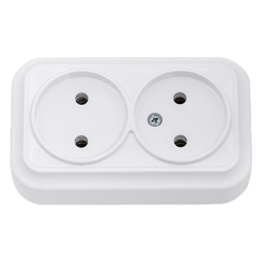 Розетка 2 ОП 16А Bylectrica Вариант белый